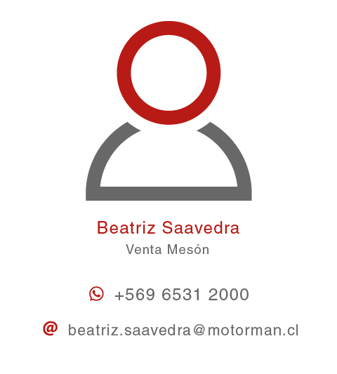 Beatriz Saavedra - Vendedor Técnico de Repuestos de Motorman - Especialista de Repuestos Kubota - Fijo +56 2 2435 6622 - Móvil +56 9 7622 7378
