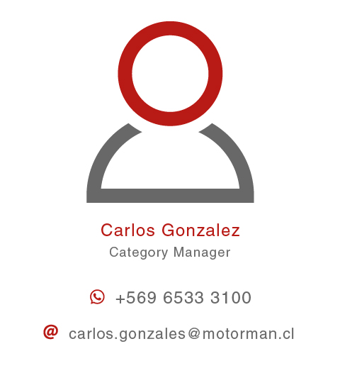 Carlos Gonzalez - Vendedor Técnico de Repuestos de Motorman - Especialista de Repuestos Kubota - Fijo +56 2 2435 6621 - Móvil +56 9 6533 3100