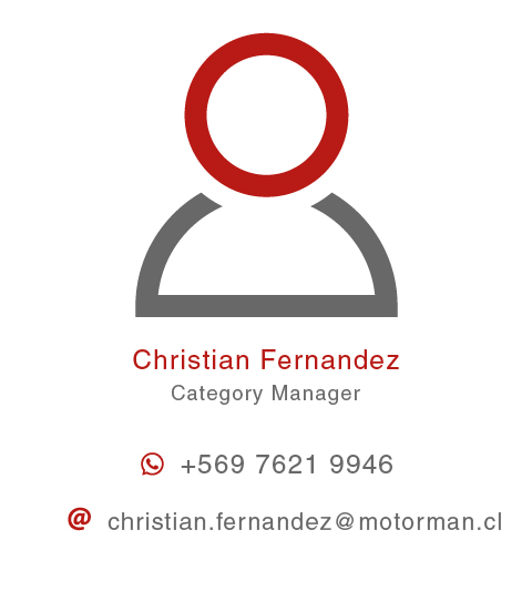Christian Fernandez - Vendedor Técnico de Repuestos de Motorman - Especialista de Repuestos Kubota - Fijo +56 2 2435 6624 - Móvil +56 9 7622 6287