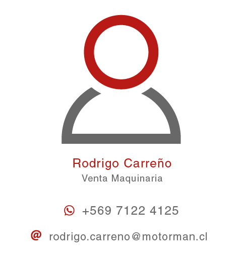 Rodrigo Carreño - Venta de Maquinarias - Fijo +56 2 2435 6622 - Móvil +56 9 7122 4125